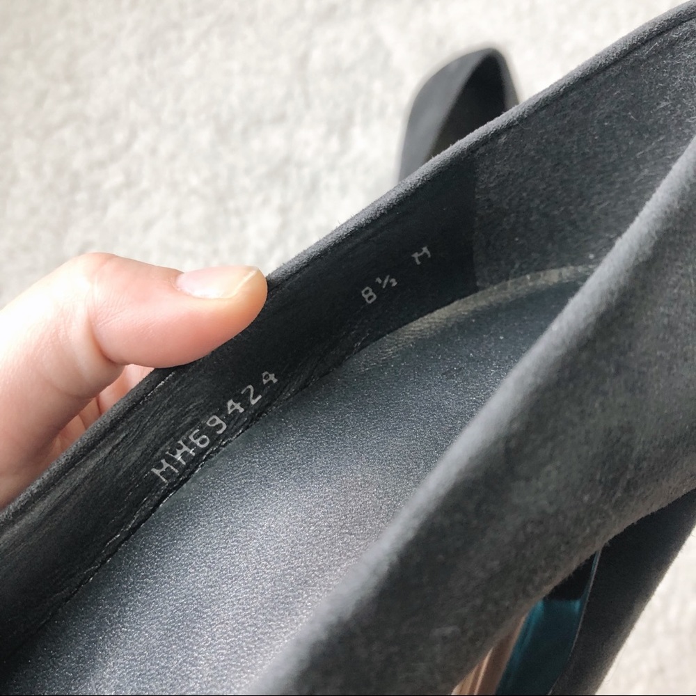 Stuart Weitzman Grey Suede Open Toe Block Heel - image 4